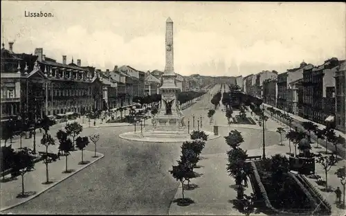 Ak Lisboa Lissabon Portugal, Platz, Denkmal
