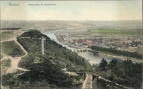 Ak Namur Wallonien, Panorama et Funiculaire