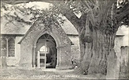 Ak Amberley West Sussex England, Church Porch