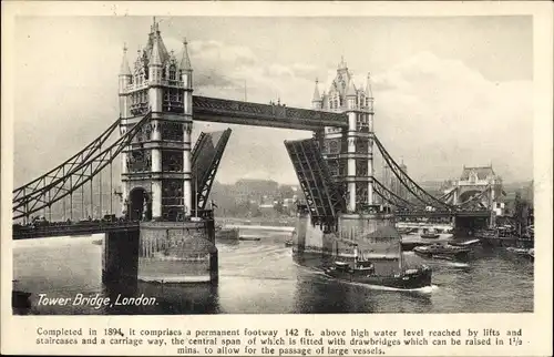 Ak London City England, Tower Bridge