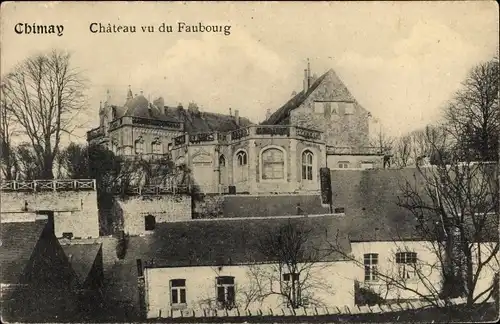 Ak Chimay Wallonien Hennegau, Chateau vu du Faubourg