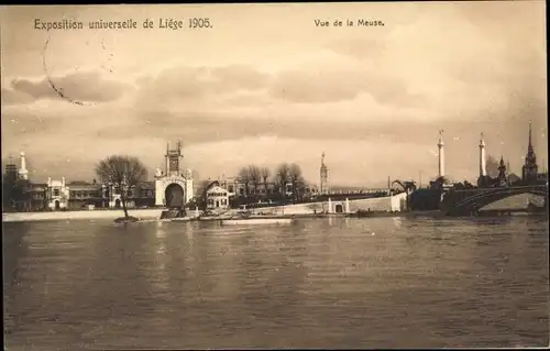 Ak Liège Lüttich Wallonien, Exposition universelle 1905, vue de la Meuse