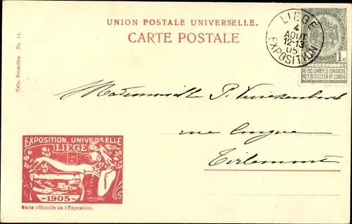 Ak Liège Lüttich Wallonien, Exposition universelle 1905, vue de la Meuse