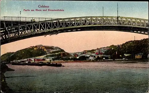 Ak Koblenz am Rhein, Ehrenbreitstein, Rheinbrücke