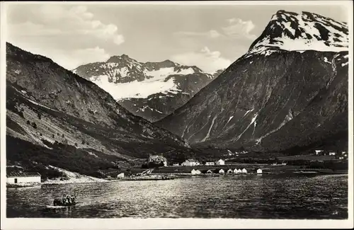 Ak Oie Norwegen, Panorama mit Bergen