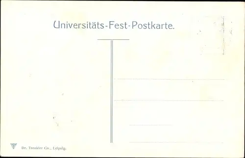 Künstler Litho Leipzig in Sachsen, Festabend Gausängerbund 1909, Universitäts Jubiläums Festhalle