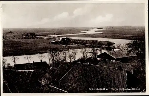 Ak Schwabstedt in Schleswig Holstein, Panorama, Treenepartie