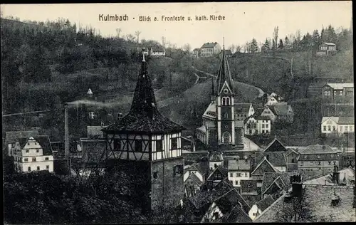 Ak Kulmbach in Oberfranken, Fronfeste und kath. Kirche
