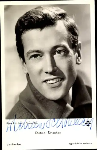 Ak Schauspieler Dietmar Schönherr, Portrait, Autogramm