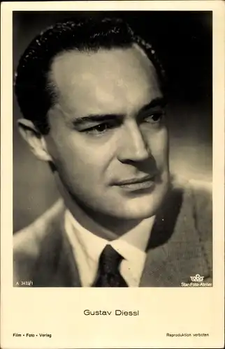 Ak Schauspieler Gustav Diessl, Portrait, Anzug, Film Foto Verlag A 3433/1