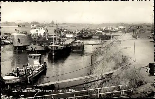 Ak Lobith Tolkamer Rijnwaarden Gelderland, Scheepvaart op de Rijn