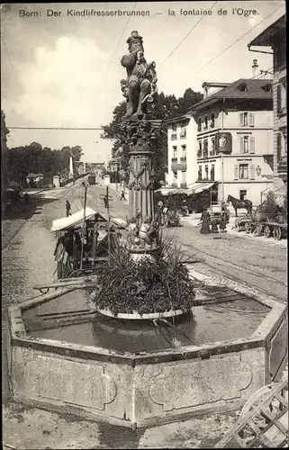 Ak Bern Stadt Schweiz, Der Kindlifresserbrunnen, La fontaine de l'Ogre