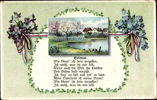Gedicht Ak Heimat, Wie könnt' ich dein vergessen, Ich weiß, was du mir bist