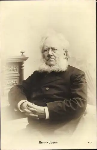 Ak Norwegischer Schriftsteller und Dramatiker Henrik Ibsen, Sitzportrait