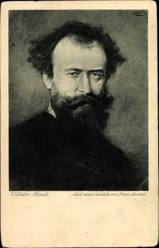 Künstler Ak Lenbach, Franz von, Dichter und Zeichner Wilhelm Busch, Portrait
