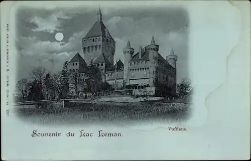 Mondschein Ak Vufflens Kanton Waadt, Schloss