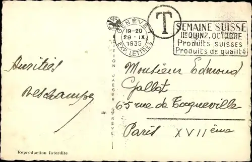 Ak Genève Genf Schweiz, Le Palais des Nations sur la Ville et le Mont Blanc