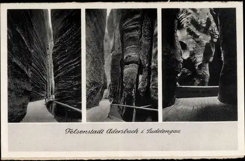 Ak Adršpach Adersbach Region Königgrätz, Adersbacher Felsen