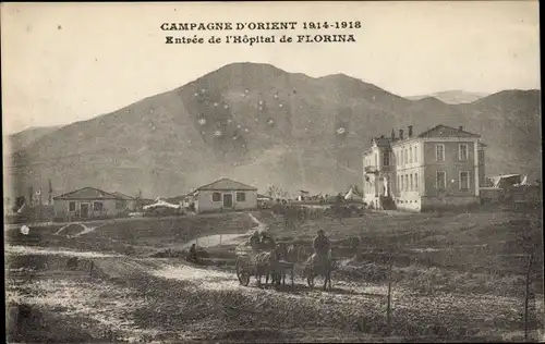Ak Florina Griechenland, Campagne d'Orient 1914-1918, Entrée de l'Hopital