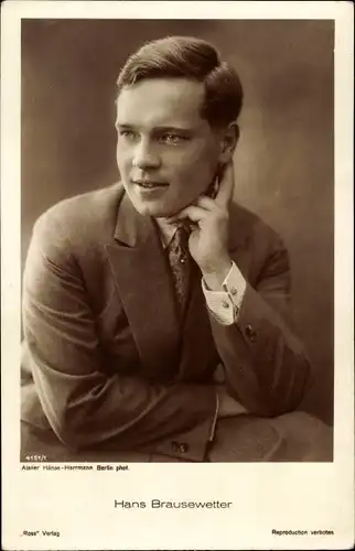 Ak Schauspieler Hans Brausewetter, Portrait, Autogramm