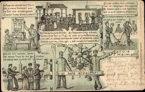 Litho Parole Heimat, Reservisten, Hoch leb das deutsche Militär