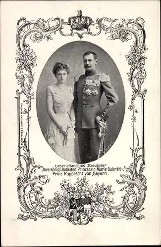 Ak Kronprinz Rupprecht von Bayern, Prinzessin Marie Gabriele von Bayern