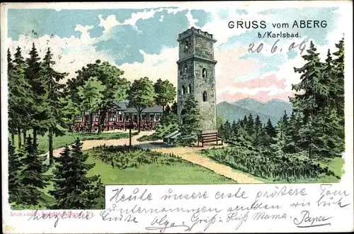 Litho Doubí Aich Karlovy Vary Karlsbad Stadt, Doubská hora, Aberg