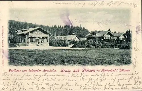 Ak Kladská Glatzen Mariánské Lázně Marienbad Region Karlsbad, Gasthaus zum balzenden Auerhahn