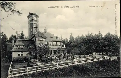 Ak Doubí Aich Karlovy Vary Karlsbad Stadt, Doubská hora, Aberg, Restaurant, Terrasse