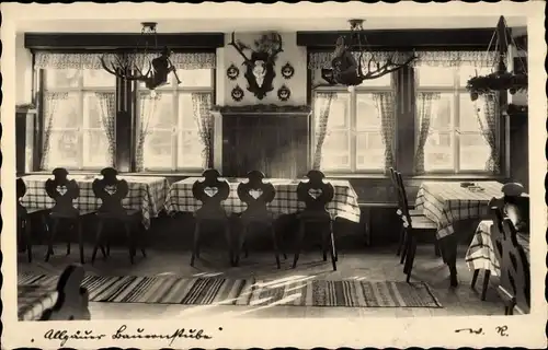 Ak Goßholz Lindenberg im Allgäu Schwaben, Gasthaus, Allgäuer Bauernstube, Innenansicht