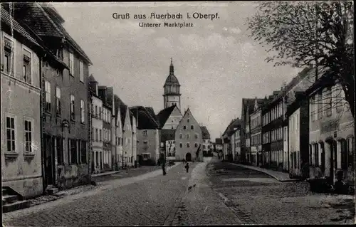 Ak Auerbach in der Oberpfalz Bayern, Unterer Marktplatz