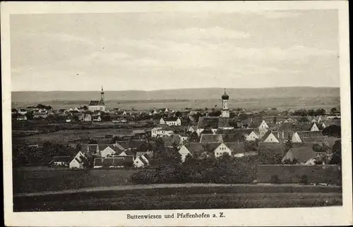 Ak Buttenwiesen in Schwaben, Blick auf den Ort und Pfaffenhofen