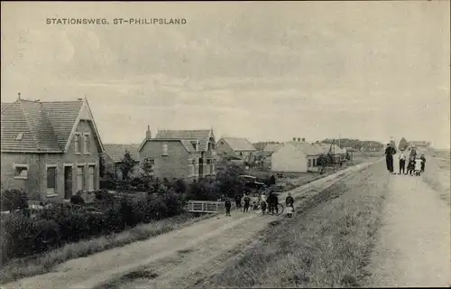 Ak Sint Philipsland Zeeland, Stationsweg