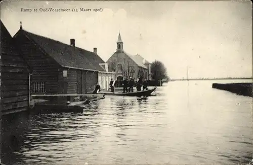 Ak Oud Vossemeer Zeeland Niederlande, Ramp, Hochwasser, 1906