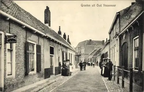 Ak Oud Vossemeer Zeeland Niederlande, Straßenpartie, Passanten