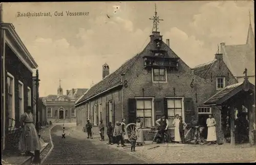 Ak Oud Vossemeer Zeeland Niederlande, Raadhuisstraat