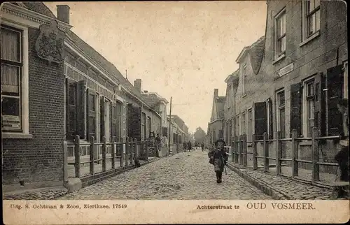 Ak Oud Vossemeer Zeeland Niederlande, Achterstraat