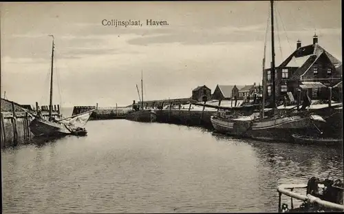 Ak Colijnsplaat Zeeland, Haven, Boote