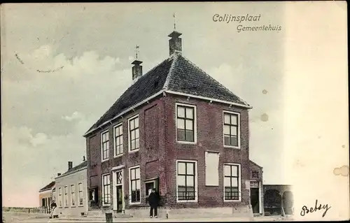 Ak Colijnsplaat Zeeland, Gemeentehuis