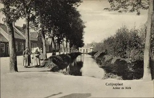 Ak Colijnsplaat Zeeland, Achter de Kerk