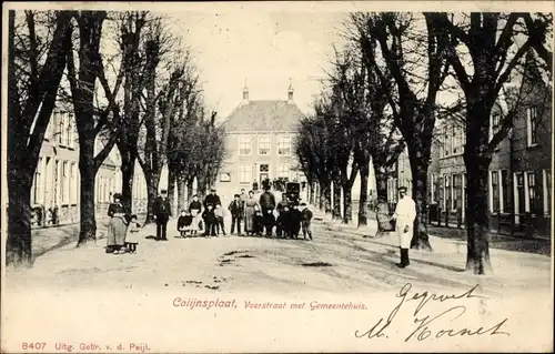 Ak Colijnsplaat Zeeland, Voorstraat met Gemeentehuis