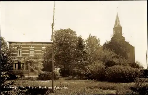 Ak Reeuwijk Südholland, Ned. Herv. Kerk en Pastorie