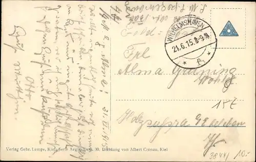 Lied Ak Deutsches Kriegsschiff, SMS Karlsruhe, Kleiner Kreuzer, Fahnen, Adler