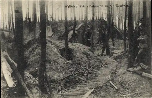 Ak Deutsche Soldaten in Uniformen, Baierndorf an der Westfront, I WK