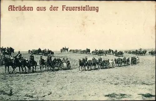 Ak Abrücken aus der Feuerstellung, Deutsche Soldaten