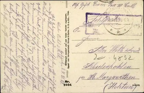 Ak Einschlag einer feindlichen Mine, I WK