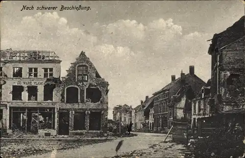 Ak Polen ?, Nach schwerer Beschießung, Kriegszerstörungen, I WK