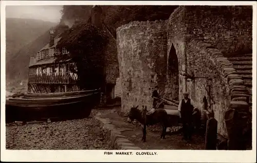 Ak Clovelly Devon England, Fish Market