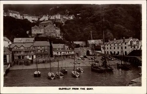 Ak Clovelly Devon England, Clovelly from the Quay