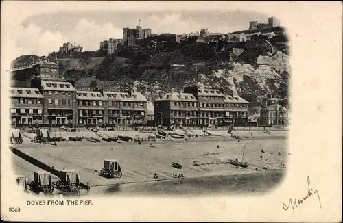 Ak Dover Kent England, Dover from the Pier, Strand